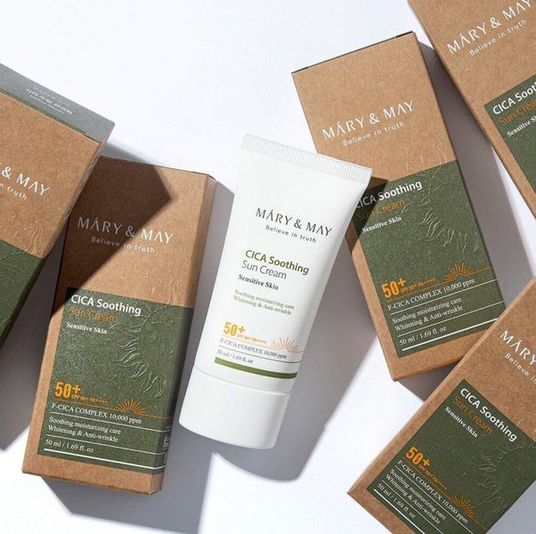 Mary & May Сонцезахисний крем для обличчя CICA Soothing Sun Cream SPF50+ PA++++, 50 мл 00202 фото