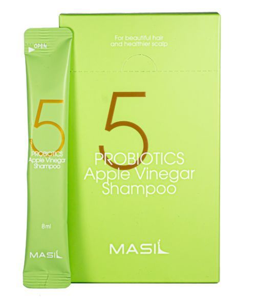 Masil 5 М'який безсульфатний шампунь Probiotics Apple Vinegar Shampoo з пробіотиками та яблучним оцтом, для чутливої шкіри голови, 8 мл 00203 фото