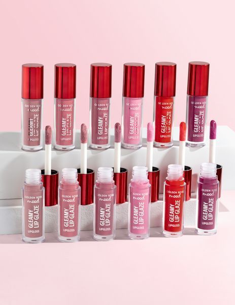 Golden Rose Рідка помада для губ із дзеркальним ефектом Gleamy Lip Glaze Lipgloss Golden Rose 201 Nude Kiss 00164 фото