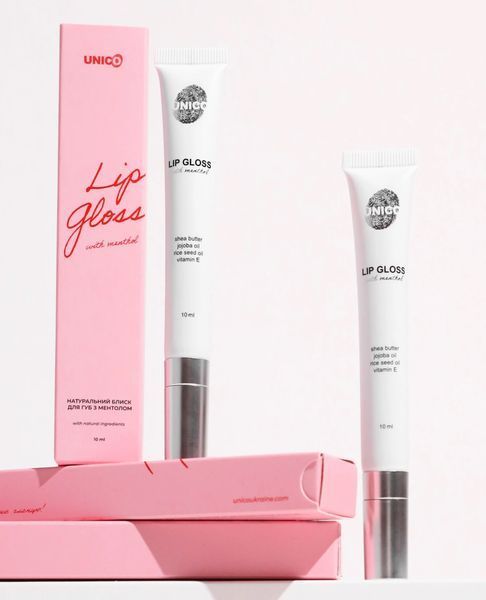 UNICO LIP GLOSS with menthol AMOUR Натуральний блиск для губ з ментолом 00007 фото