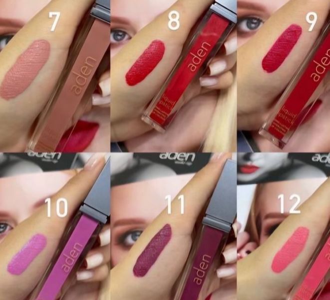 ADEN Рідка стійка матова помада для губ Liquid Lipstick 07 Nude Elegance 00061 фото