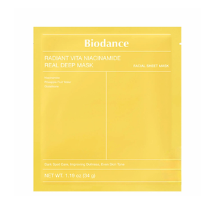 BIODANCE RADIANT VITA NIACINAMIDE REAL DEEP MASK 34G Гідрогелева маска для оживлення тьмяної шкіри (жовта), 34г 00012 фото