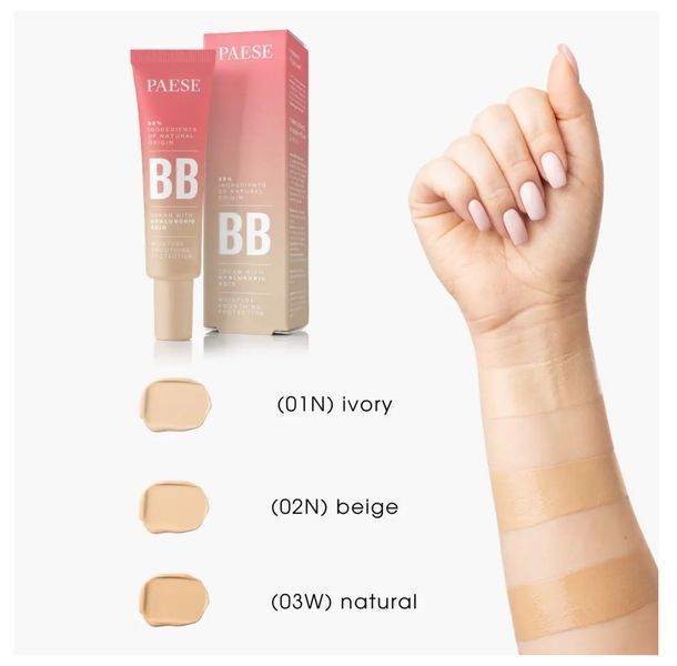 Paese тональний крем BB-крем з гіалуроновою кислотою BB Cream 30ml (01N) ivory 00026 фото
